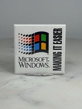 Microsoft Windows Button Pin: Classic Logo White - 90s Tech Accessory