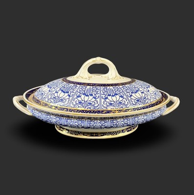 Royal Worcester LILY Covered Vegetable Serving Bowl c1878