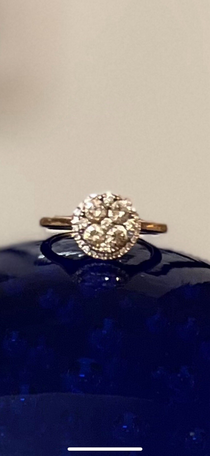 14k Solid Rose Gold And Diamond Ring - image 3