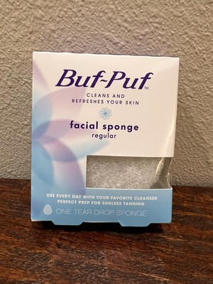 Bug-Puf Regular Facial Sponge, Exfoliate, White, NEW