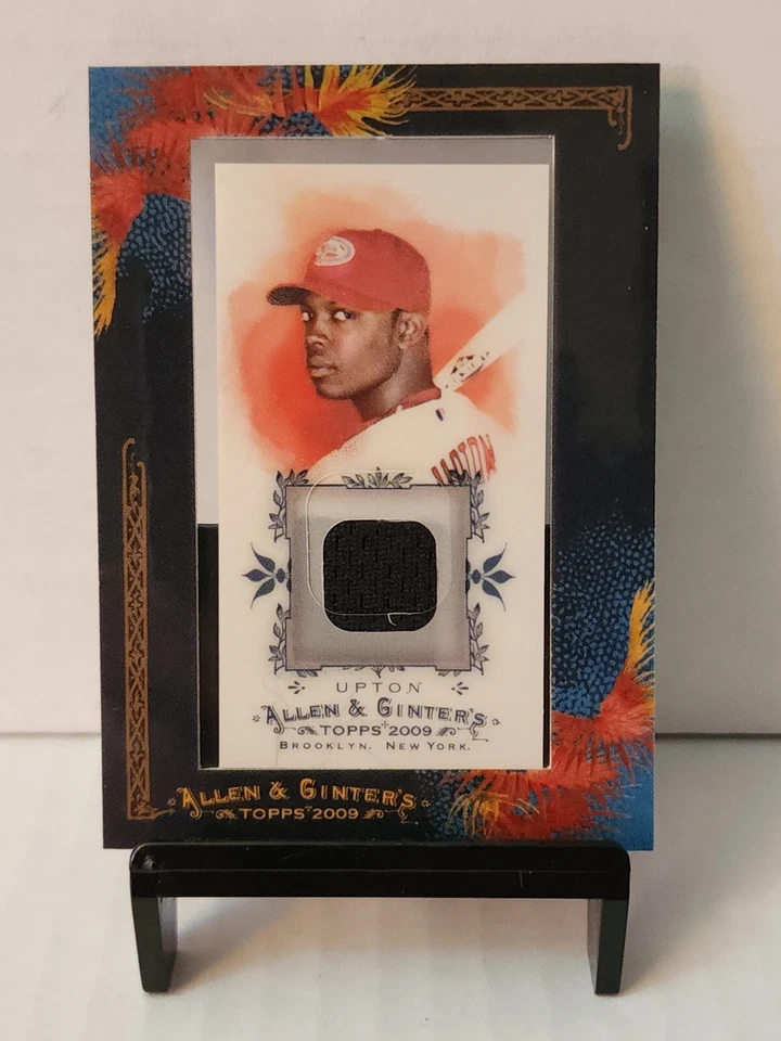 Justin Upton jersey relic baseball card 2009 Topps Allen & Ginters #AGR-JU - Image 2 of 3