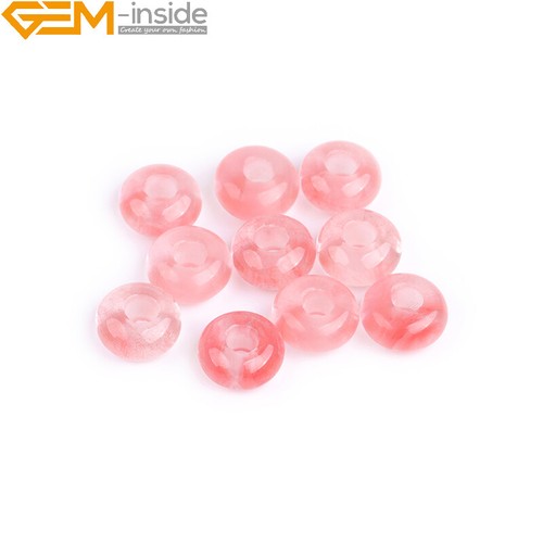 10 piezas espaciadoras cuentas de piedra natural rosquilla de jade para hacer joyas 14 mm Reino Unido - Imagen 51 de 108