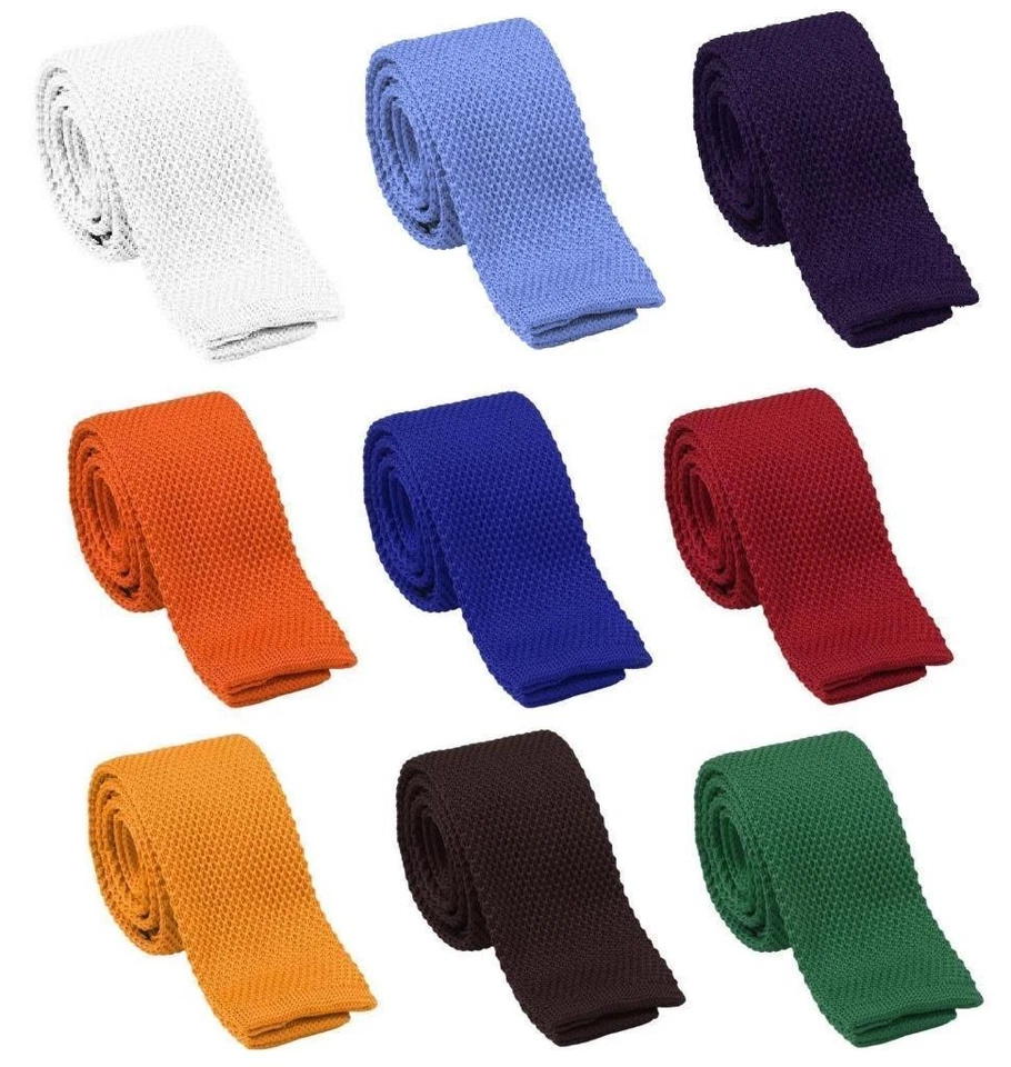 High Quality Men's Fashion Tie Knit Knitted Tie Slim Skinny Woven UK Seller