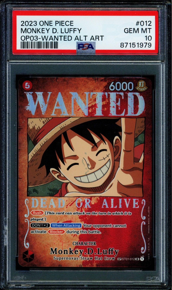 【PSA10】MONKEY D. LUFFY ST01-012 サイン入り Monkey D Luffy - ST01-012 - PSA 10 - Alt Art - Wanted - One Piece