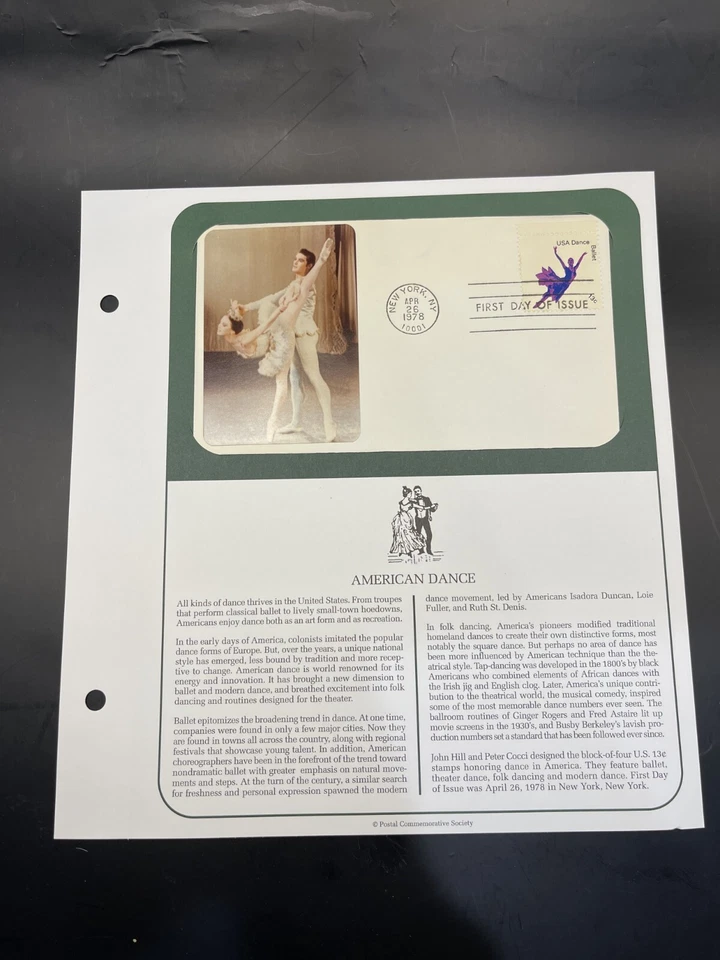 First Day Cover American Dance Stamp April 26 1978 New York NY USPS Collectible - Image 2 of 2