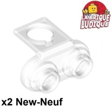 Lego 2x Minifig Neck Bracket 2 Back Studs support cou trans clear 18986 NEUF