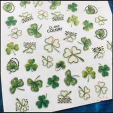 Lucky Four Leaf Clover Laser Green Nail Sticker Trefoil Four-leaf clover Luck