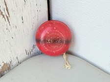 Vintage Duncan Super YO-YO Tournament Tops Wooden Red Black Stripe