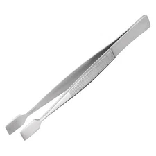 TWEEZERS paddle ended spatula flat  tips stainless steel wafers ENGINEER PT-15