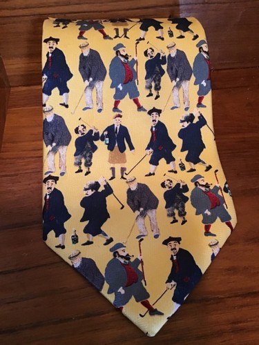 Guy Buffet Collection Guy Duffers Golfing 100% Silk Necktie signed by Guy Buffet