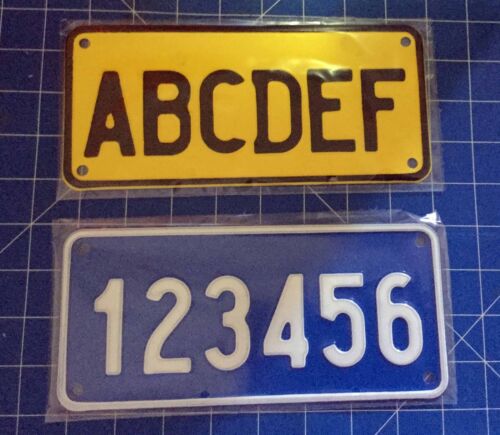 Novelty Motorcycle Custom Embossed  Aluminium Number Plates Made To Order - Picture 1 of 1