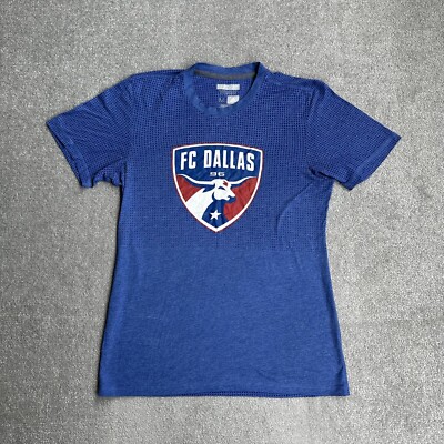 ADIDAS T-Shirt Medium MLS FC Dallas American Soccer Aero Climacool  23516 Blau