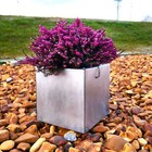 Galvanized Square Metal Planter - 10", 16", or 22" - Zinc Planter Box - Outdoor