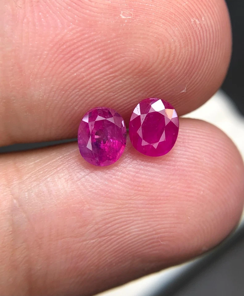 Natural Untreated Ruby 2.10 Ct Pinkish Red Color 2 Piece loose gemstone - Image 3 of 4