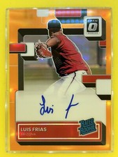 2022 DONRUSS OPTIC RATED ROOKIE AUTO ORANGE /100 Luis Frias Arizona Diamondbacks