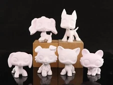 Custom lps White Bases 6pcs lps Pets White Molds lps Collie lps Great Dane Cat