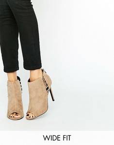 wide peep toe booties