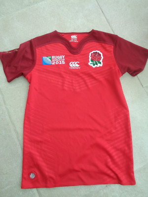 Canterbury England WM 2015 Jungen rot Rugby Shirt Oberteil Alter 14