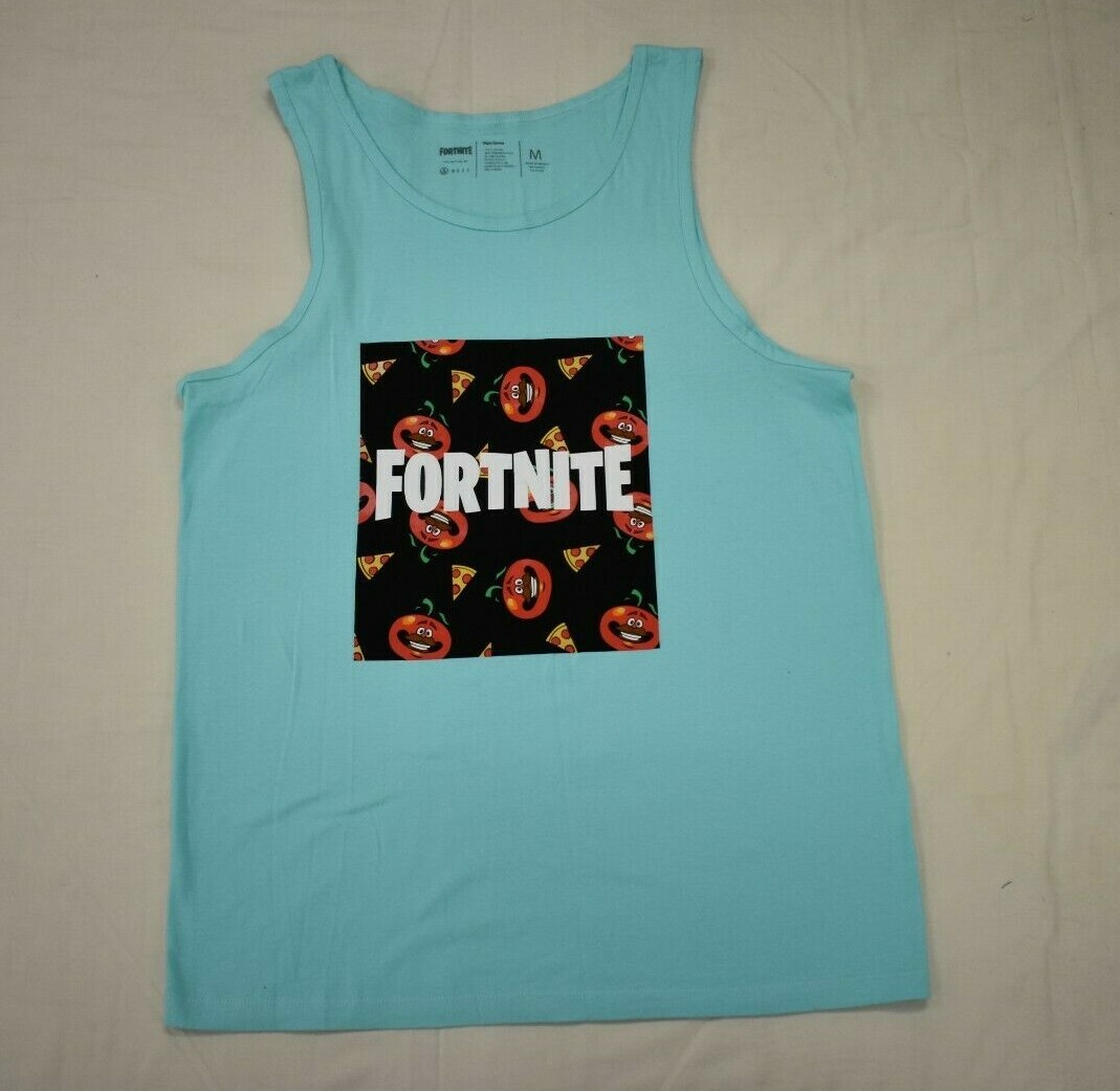 Neff x Fortnite Mens Fortnite Tomato Town Celadon Quad Tank Top Shirt New Medium image 4