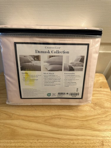 Charter Club Damask Stripe Pink 550TC Queen Sheet Set 4Pc $170 - Picture 4 of 4