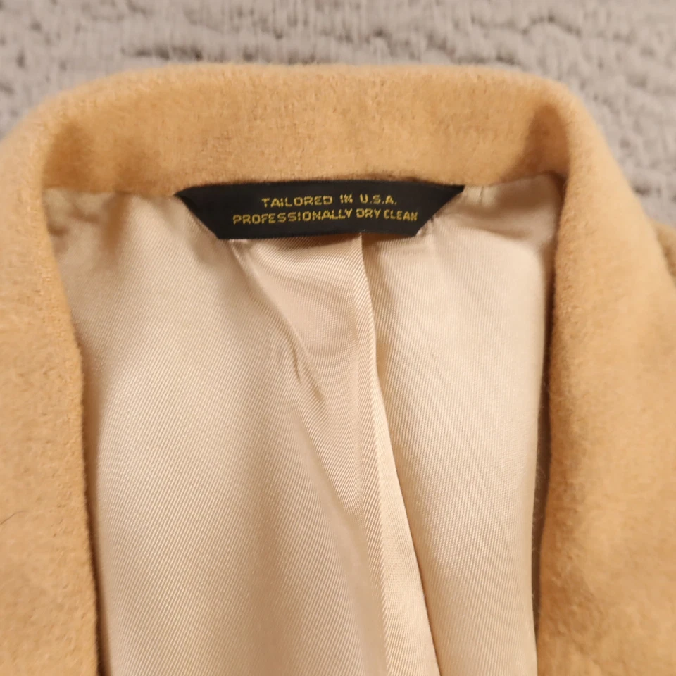 Chaqueta Tom James M MT Beige Tostado Lana Franela Blazer Abrigo Deportivo Hecho en EE. UU. 42L Foto 3 de 4