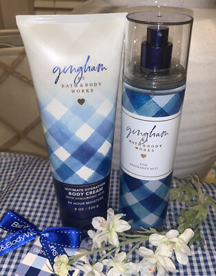 Bath & Body Works Gingham Body Cream + Fragrance Mist Set-NEW 2022