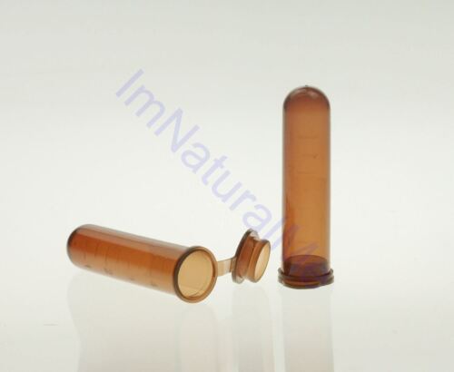 10 x 5ml Brown Graduated Test Tube Plastic Vial Plug Cap Bottle Chemistry - Picture 1 of 4