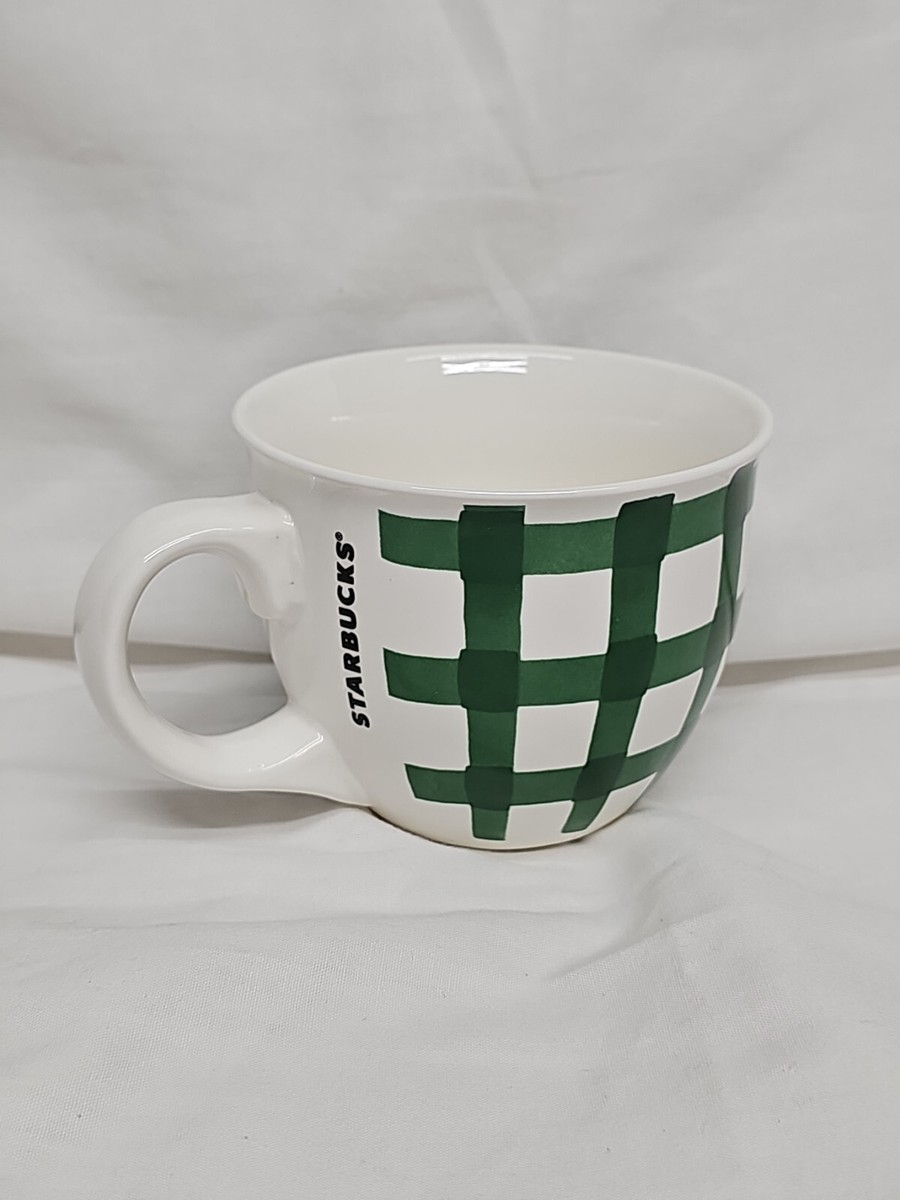 Starbucks 2016 Green White Checker Buffalo Plaid 14oz Coffee Tea Cup Mug  Seattle | eBay