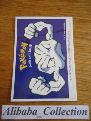 Pokemon Dunkin Boomer Trading Card Sticker 2000 Karte # 74 GEODUDE RACAILLOU
