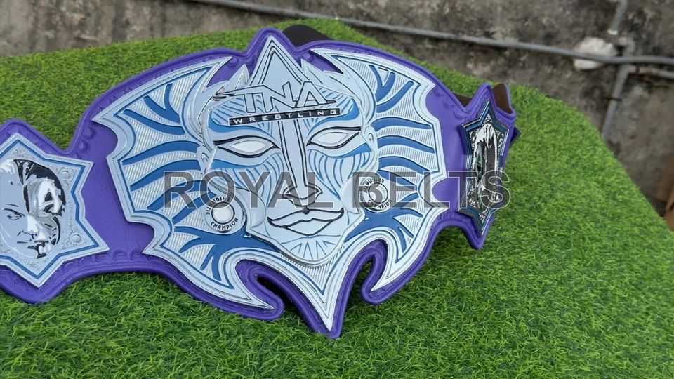 TNA JEFF HARDY Campeonato de Lucha Inmortal Título Apilado Chapado Tamaño Adulto Foto 4 de 4