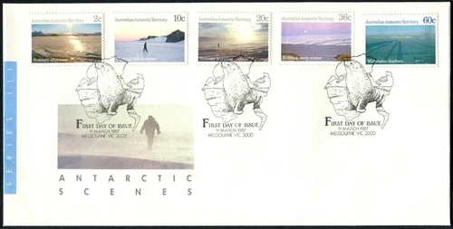 1987 Australian Antarctic Territory Scenes Series III Set Of 5 First Day Cover