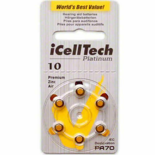 iCell Tech Size 10 Hearing Aid Batteries Platinum for sale online eBay