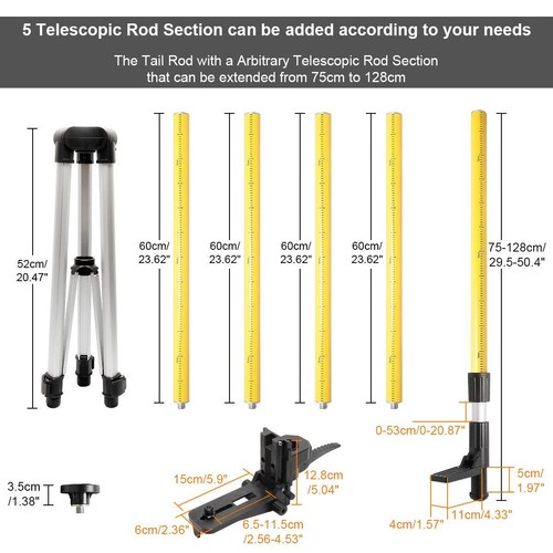 Huepar 3,7m 12ft Pôle de Montage Pour Laser Rotatif et Niveau Laser LP36 tripod - Imagen 6 de 9