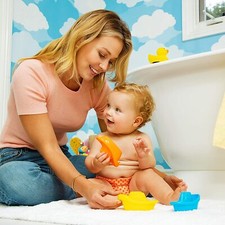 Little Boat Train Baby and Toddler Bath Toy, 6 Piece Set