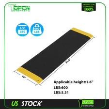 Bridge Threshold Ramp 31.5"L x 10"W x 0.12"H Aluminum - 600lbs Anti-Slip Surface