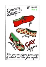 Economy Design 119 Pattern Fabric SLIPPERS Bed Shoes Size 6