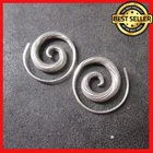 Fine Silver Earrings Sterling 925 Round Spiral Retro BOHO Women Fashions Dangles