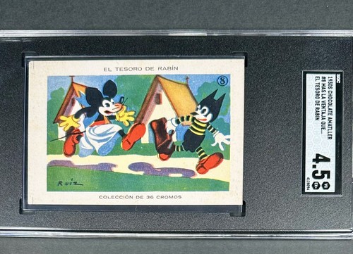 1930βs Chocolate Amatller El Tesoro de Rabin Mickey Mouse #8 SGC 4.5 Pop 1