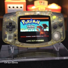 Clear Yellow Game Boy Advance GBA Console with iPS V5 Backlight Backlit LCD 