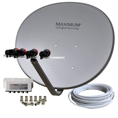 1-Teilnehmer Sat-Anlage MAXIMUM E-85 Multifocus HDTV mit Single LNB 3D russisch