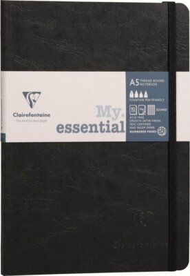Clairefontaine Essential Numbered Ruled Notebook in Black - A5 NEW