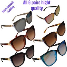 Wholesale Lot Of 6 Pairs Sun Glasses Fashion Bling F5028ag