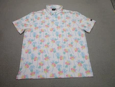 Sunday Swagger Shirt Mens 2XL White Pineapple Plam Trees party Polo Performance