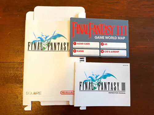 Nintendo NES FINAL FANTASY III 3 box and manual and map - Picture 1 of 1