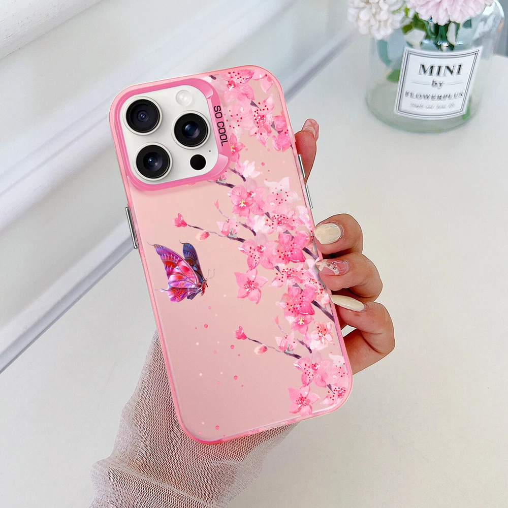 Floral Shockproof Phone Case for iPhone 15 Pro Max 14 16 Samsung S23 S24