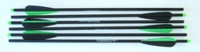 20" Carbon Crossbow Bolts Black/Green Hobo Archery Arrows 6 - Weight Sorted Para
