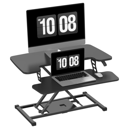 FunniHomi Standing Desk Converter Height Adjustable with Keyboard Tray, Black - Picture 4 of 49