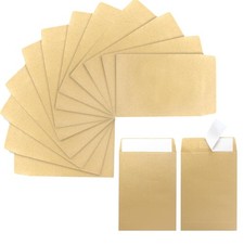 Kraft Brown Small Fully Sealed Coin Envelopes 3.23" x 4.53" 100 Pack Coin