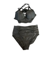 New Women's Black Bikini Two Piece Swimsuit Bathing Suit Size XL