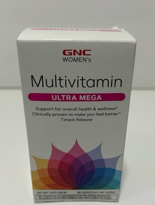 GNC Women's Ultra Mega Multivitamin 90 Ct Immune Health Support 04/26